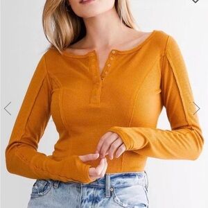 Free People Sloane Henley Bodysuit